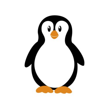 Penguen simgesi vektör illüstrasyonu