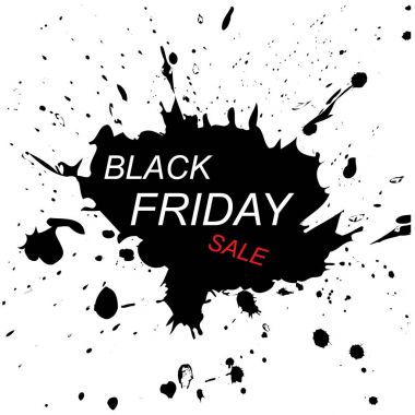 Soyut mürekkep lekesi ve suluboya siyah Cuma satış yazıt. Başlık sayfası veya poster için siyah Cuma şablonu. Satılık. Çerçeve. Vektör çizim