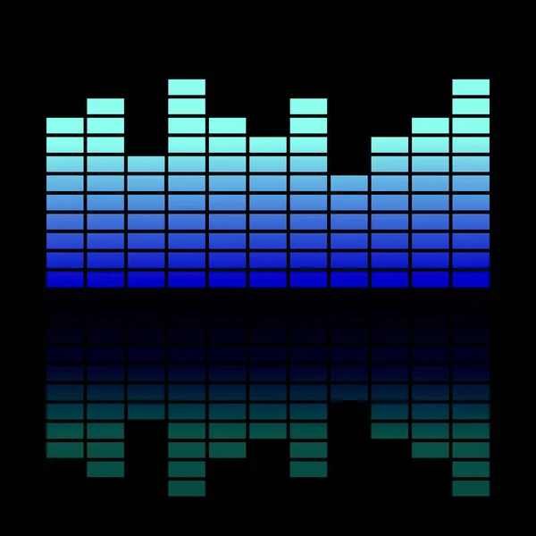 Kleurrijke muzikale Equalizer volume waarop zwarte achtergrond Equalizer pictogram vectorillustratie — Stockvector