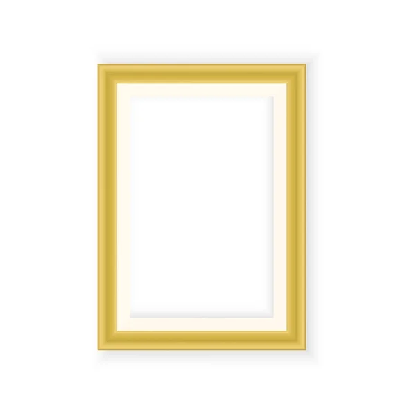 Реалистичная золотая рамка изолирована на сером фоне. Идеально подходит для презентаций. Векторная иллюстрация. — стоковый вектор