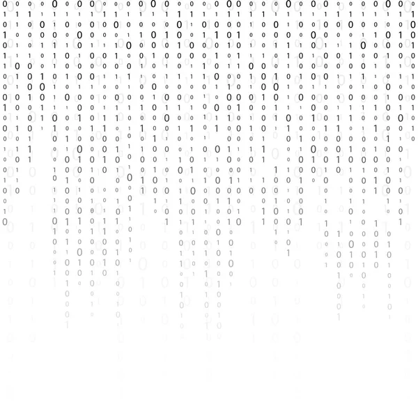 Código binário zero uma matriz fundo branco. banner, padrão, papel de parede. Ilustração vetorial —  Vetores de Stock