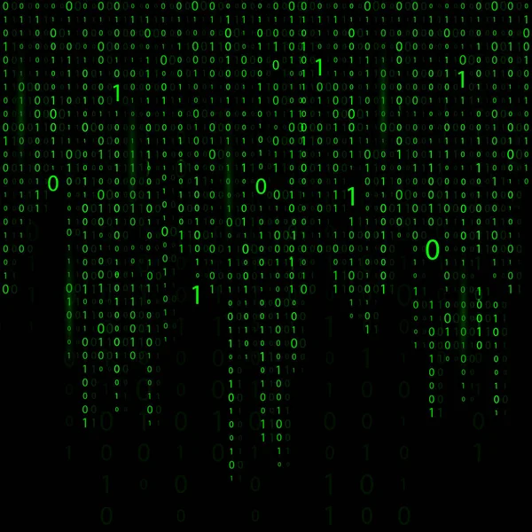 Binärer Code Null eine Matrix weißer Hintergrund. Banner, Muster, Tapeten. Vektorillustration — Stockvektor