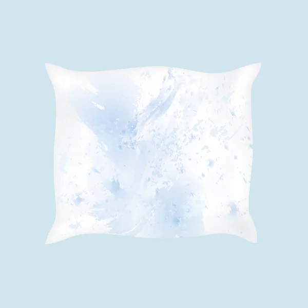 Pillow with blue watercolor for interior design. Vector illustration — Stock Vector