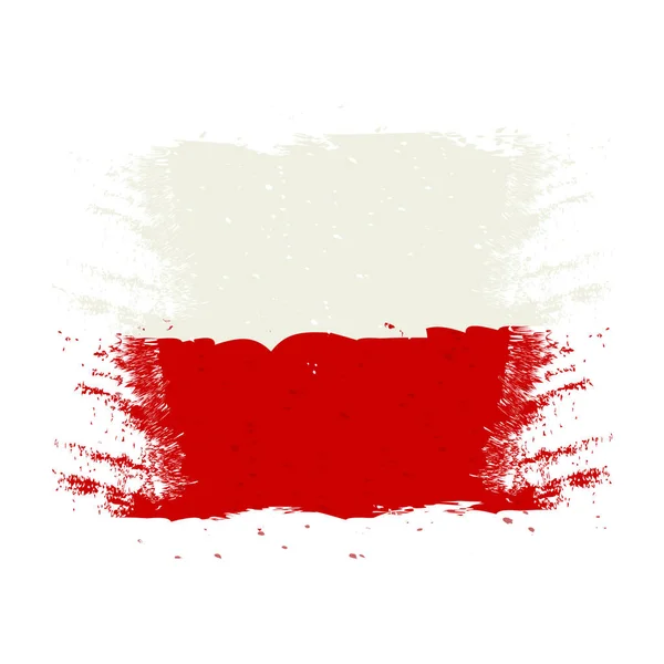 Pinsel bemalte Österreich-Flagge. handgezeichnete Stilillustration mit Grunge-Effekt und Aquarell. Österreich-Fahne mit Grunge-Textur. Vektorillustration. — Stockvektor