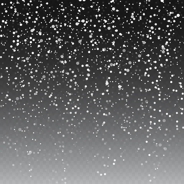 落雪花圣诞闪耀美丽的雪上透明背景孤立。雪花，降雪。矢量图. — 图库矢量图片