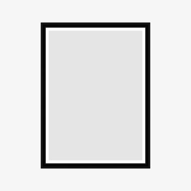 Gerçekçi siyah çerçeve beyaz arkaplanda izole edilmiş. Sunumlar için mükemmel. Vektör illüstrasyonu.