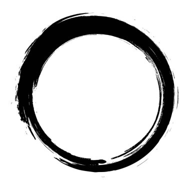 Beyaz arka plan üzerinde boya fırça darbeleri daireler vektör. Mürekkep el boya fırça daire çizilmiş. Logo, etiket tasarım öğesi vektör çizim. Siyah soyut grunge daire. Çerçeve