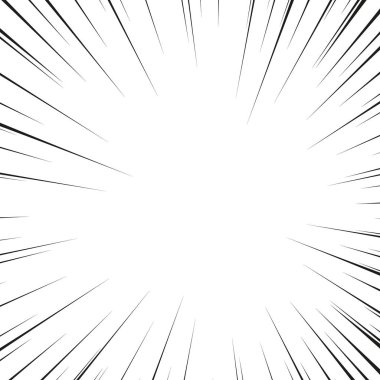 Hız çizgileri Uçan parçacıklar Kusursuz desen Manga grafik desen savaş damgası Güneş ışınları veya yıldız patlaması Beyaz zemin üzerinde Siyah vektör elementleri