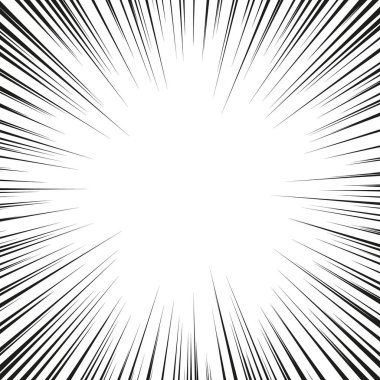 Hız çizgileri Uçan parçacıklar Kusursuz desen Manga grafik desen savaş damgası Güneş ışınları veya yıldız patlaması Beyaz zemin üzerinde Siyah vektör elementleri