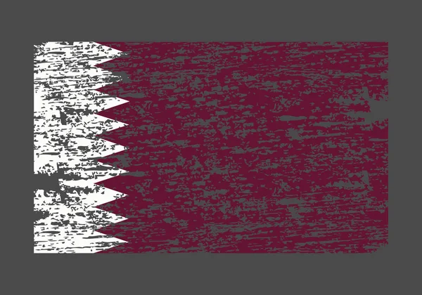 Pinsel bemalt Qatar Flagge handgezeichnete Stil Illustration mit einem Grunge-Effekt und Aquarell. — Stockvektor