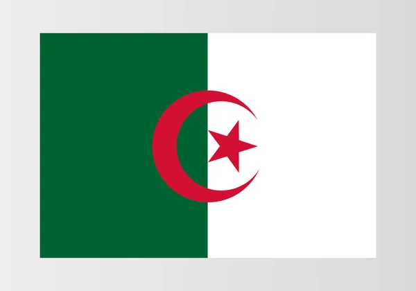 Fırça, Cezayir bayrağını boyadı. El, grunge efekti ve suluboya ile resim çizdi.. — Stok Vektör