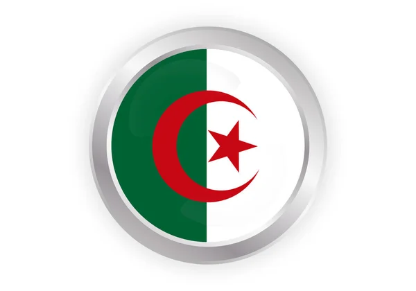 Βούρτσα ζωγραφισμένα σημαία Αλγερίας Χειροποίητα στυλ εικονογράφηση με grunge αποτέλεσμα και υδατογραφία. — Διανυσματικό Αρχείο