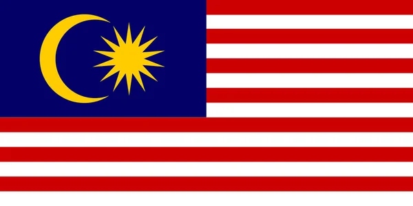 Malaysias flagga. Borste målade flaggan av Malaysia. Handritad stil illustration med en grunge effekt och akvarell. Flagga av Malaysia med grunge konsistens. Vektorillustration. — Stock vektor