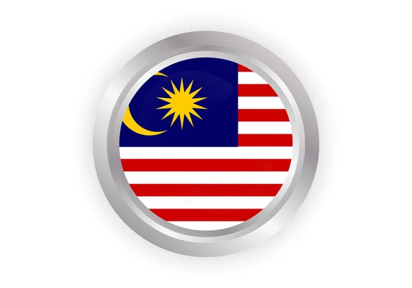 Σημαία Μαλαισίας. Βούρτσα ζωγραφισμένη σημαία της Μαλαισίας. Χειροποίητη εικονογράφηση στυλ με εφέ grunge και ακουαρέλα. Σημαία Μαλαισίας με υφή grunge. Εικονογράφηση διανύσματος. — Διανυσματικό Αρχείο