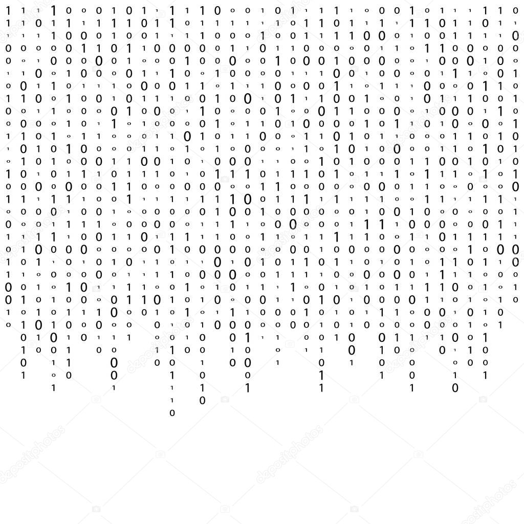 Abstract Matrix Background. Binary Computer Code. Coding. Hacker concept. Vector Background Illustration