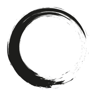 Beyaz arka plan üzerinde boya fırça darbeleri daireler vektör. Mürekkep el boya fırça daire çizilmiş. Logo, etiket tasarım öğesi vektör çizim.