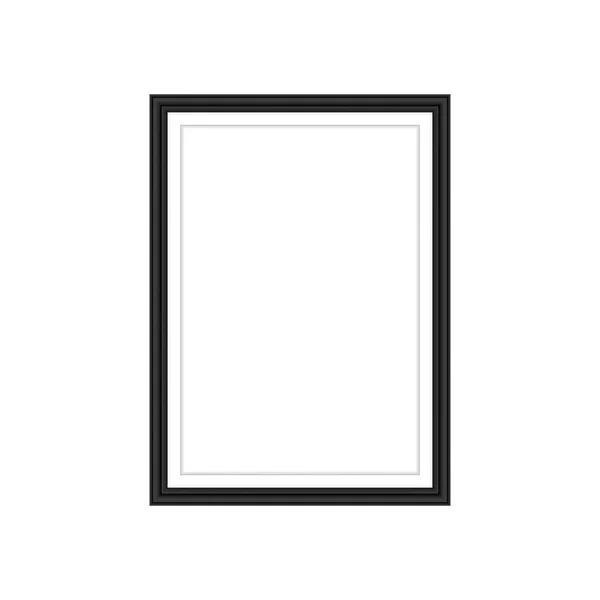 Realistisk svart ram isolerad på grå bakgrund. Perfekt för dina presentationer. Vektorillustration. — Stock vektor