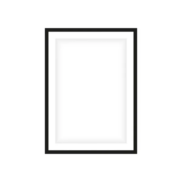 Realistic black frame isolated on grey background. Perfect for your presentations. Vector illustration. — Stock Vector