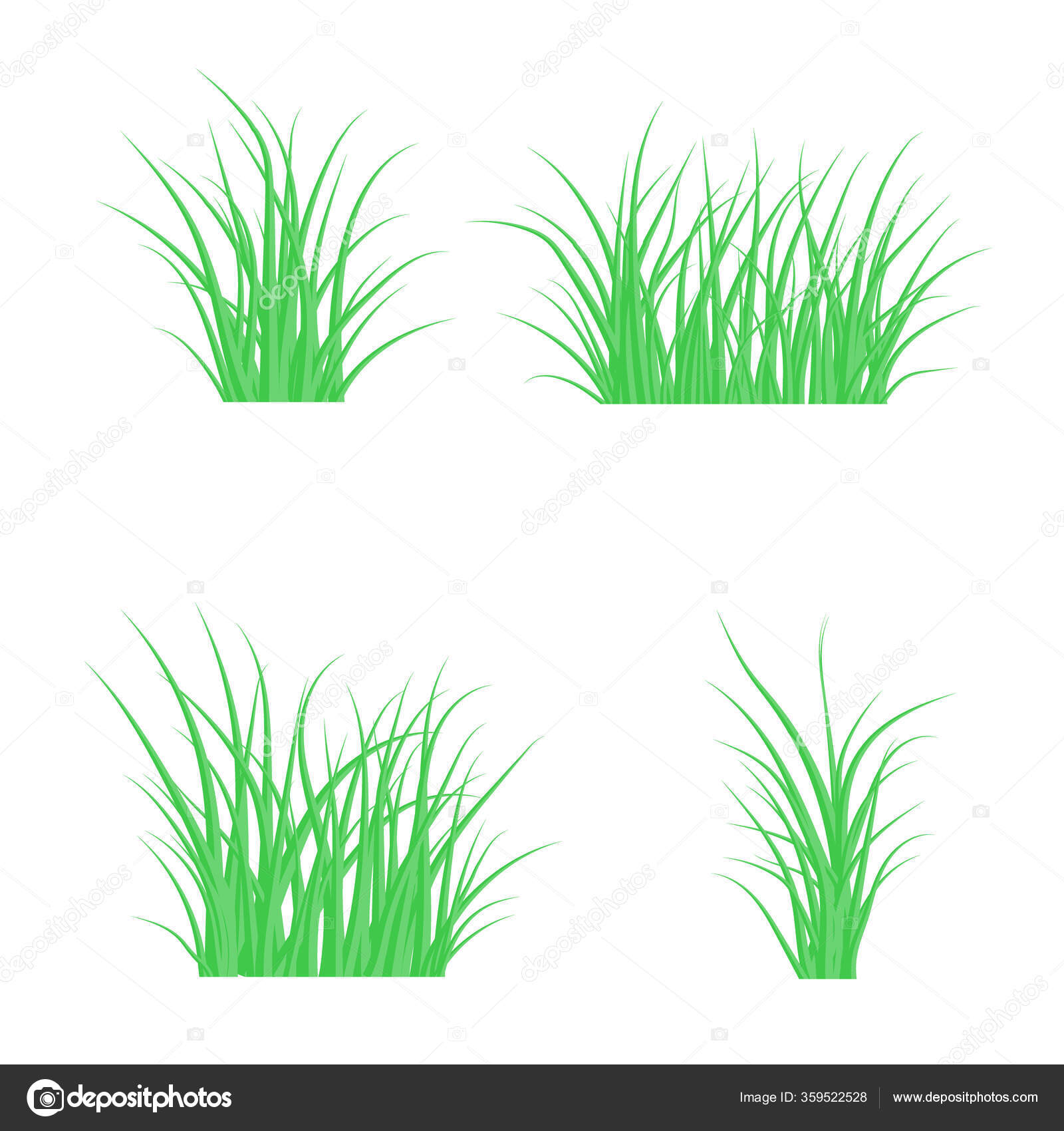 緑の芝生のセット ベクトルイラスト ストックベクター C Alexsl