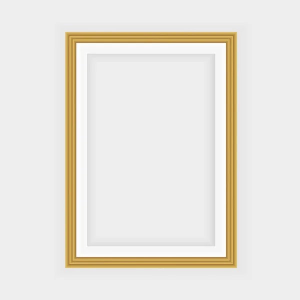 Realistischer Goldrahmen Isoliert Auf Grauem Hintergrund Perfekt Für Ihre Präsentationen — Stockvektor