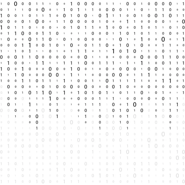 Binary code zero one matrix white background beautiful banner wallpaper design illustration — Stock Vector