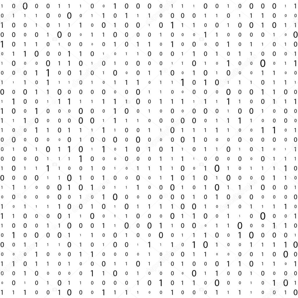 binary code zero one matrix white background beautiful banner wallpaper design illustration