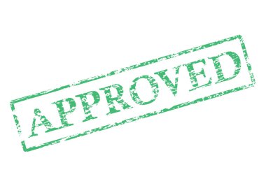 Pankart tasarımı için onaylanmış pul. Tasarım elemanı. İş konsepti. Pankart konsepti. Onaylanmış Kare