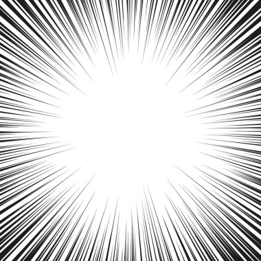 Daire üzerinde hız çizgileri olan tek renkli grafik patlama. Çizgi roman tasarımı ögesi