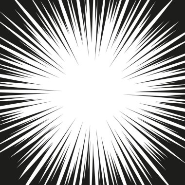 Vektör çizgi roman hız çizgileri arkaplanı. Monokrom mangasında ya da pop sanatında yıldız patlaması.