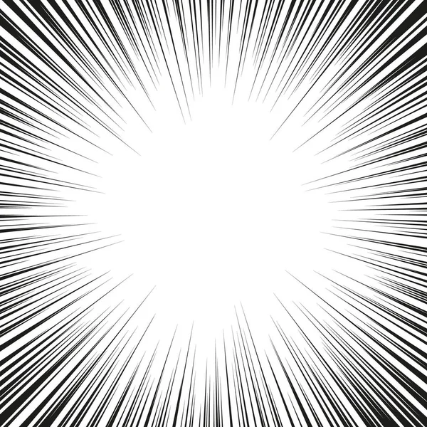 Explosion Graphique Monochrome Avec Des Lignes Vitesse Sur Cercle Élément — Image vectorielle
