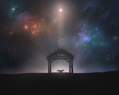 Gece gökyüzü altında boş yemlik