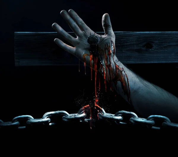Blood breaking the chains — Stock Photo, Image