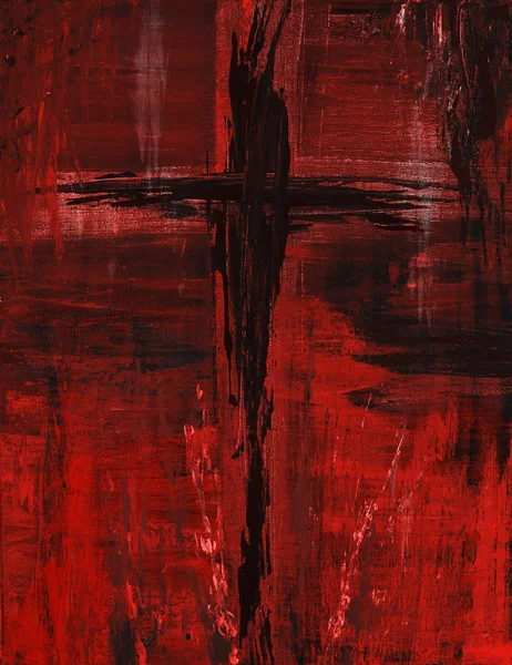 Cruce roșie pictată — Fotografie, imagine de stoc