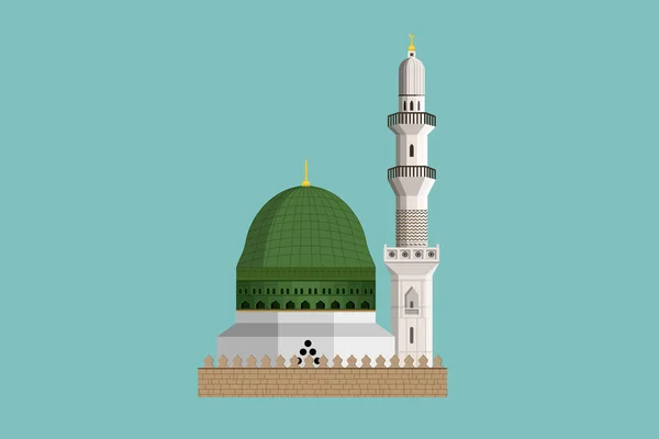 Masjid Nabvi Madina Mesquita — Vetor de Stock