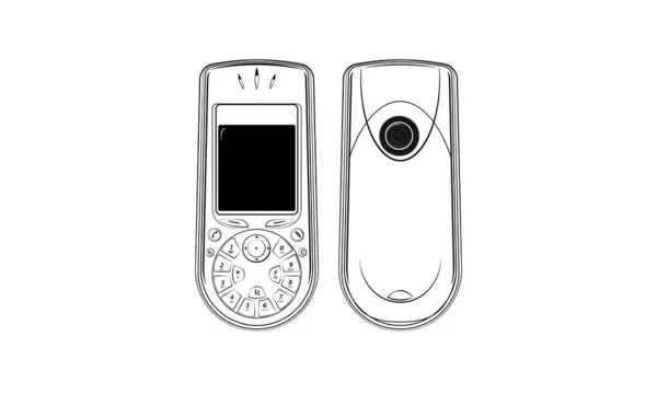 Symbian Bold Telefoon Line Art Vector Design — Stockvector