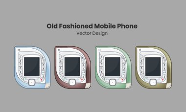 Eski Moda Cep Telefonu - Vektör Tasarımı