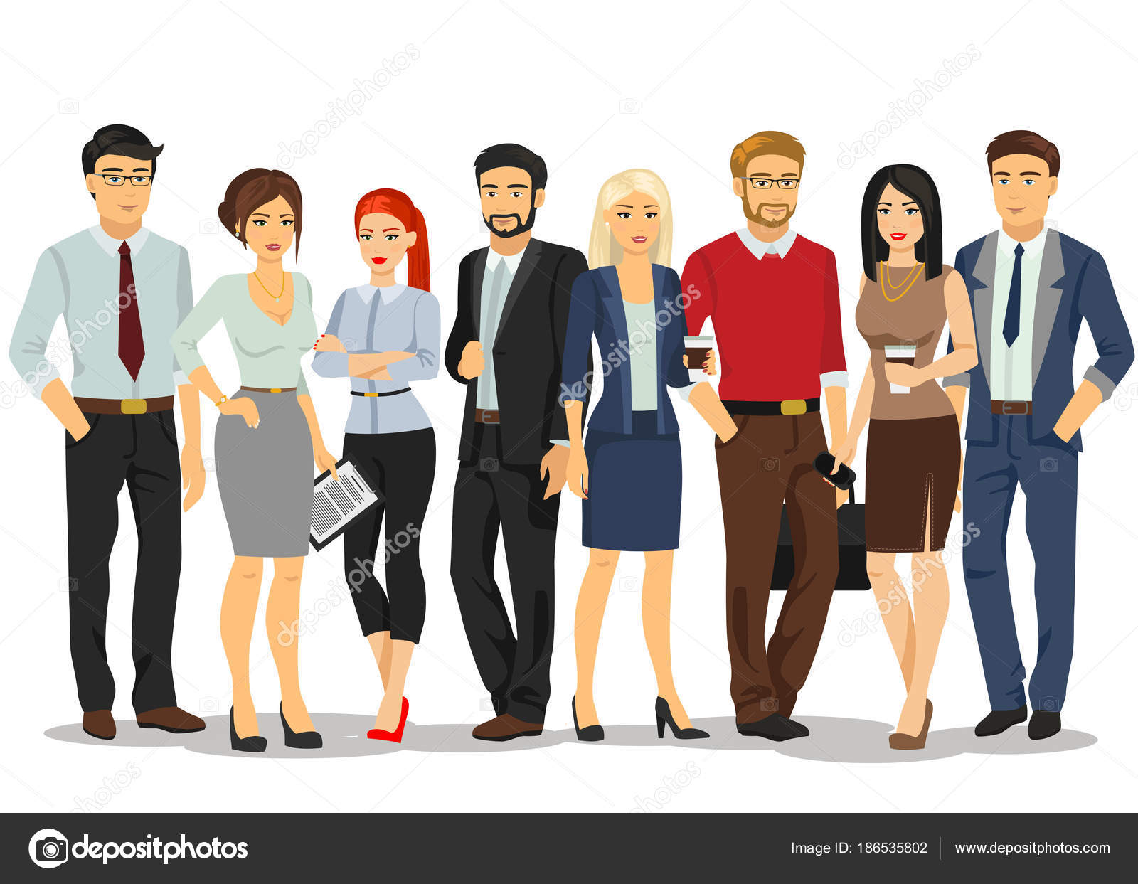 Office people. Business people men and women with documents. People in  formal business clothes suits. Vector illustration. Stock Vector by  ©Nataliia2910@gmail.com 186535802