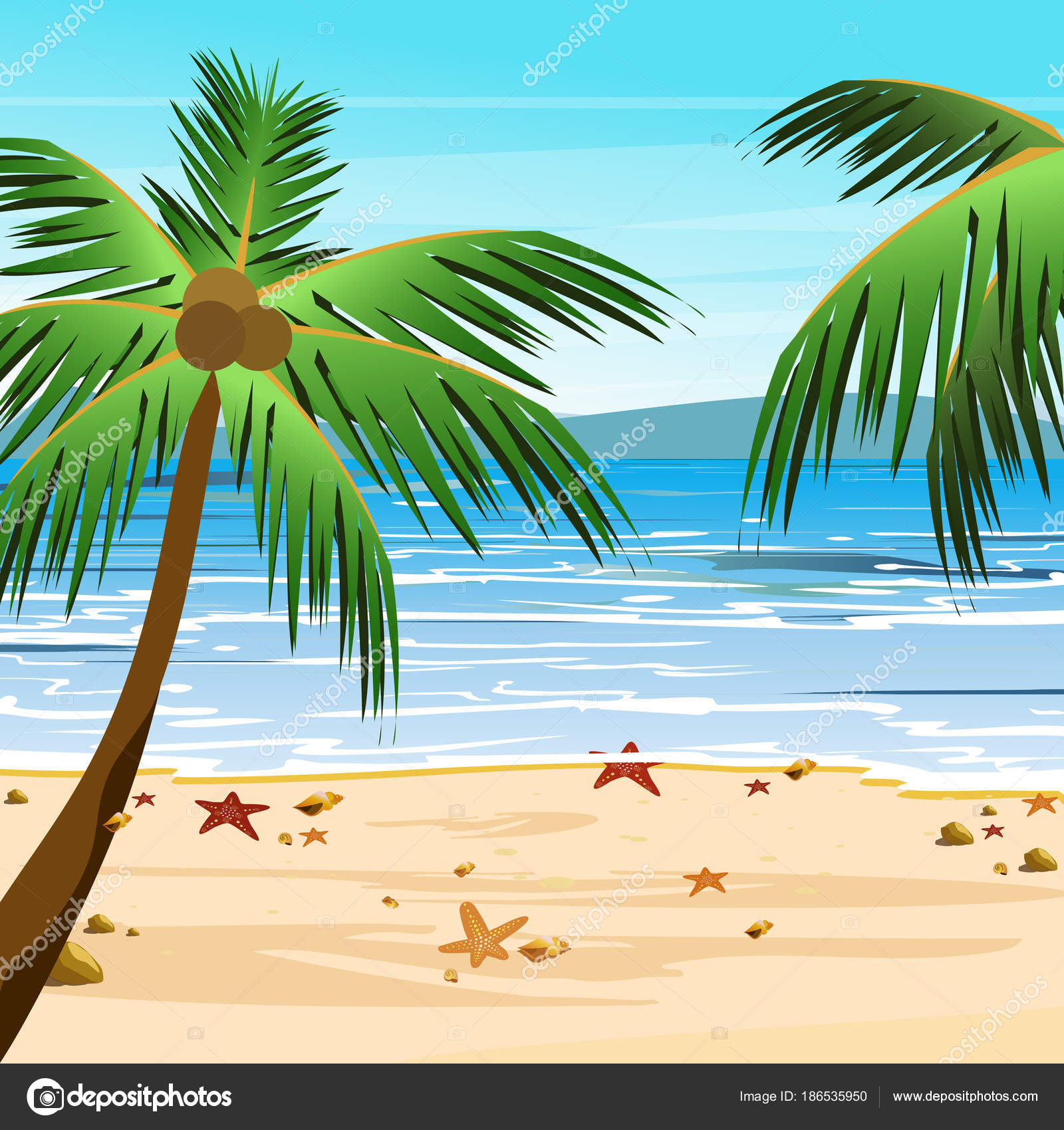 Ei71020 Peinture Dessin Illustration Couleur De Plage Mer