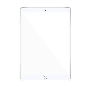 Beyaz arka plan üzerinde izole modern beyaz latop vektör Illustration. Tablet realistick tarzında mockup.