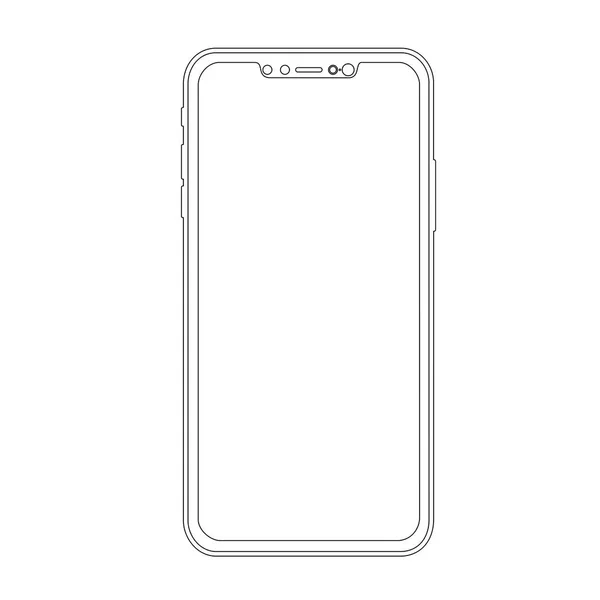 Vector ilustração esboço desenho smartphone moderno. Design de estilo de linha. ícone de linha de telefone móvel . —  Vetores de Stock