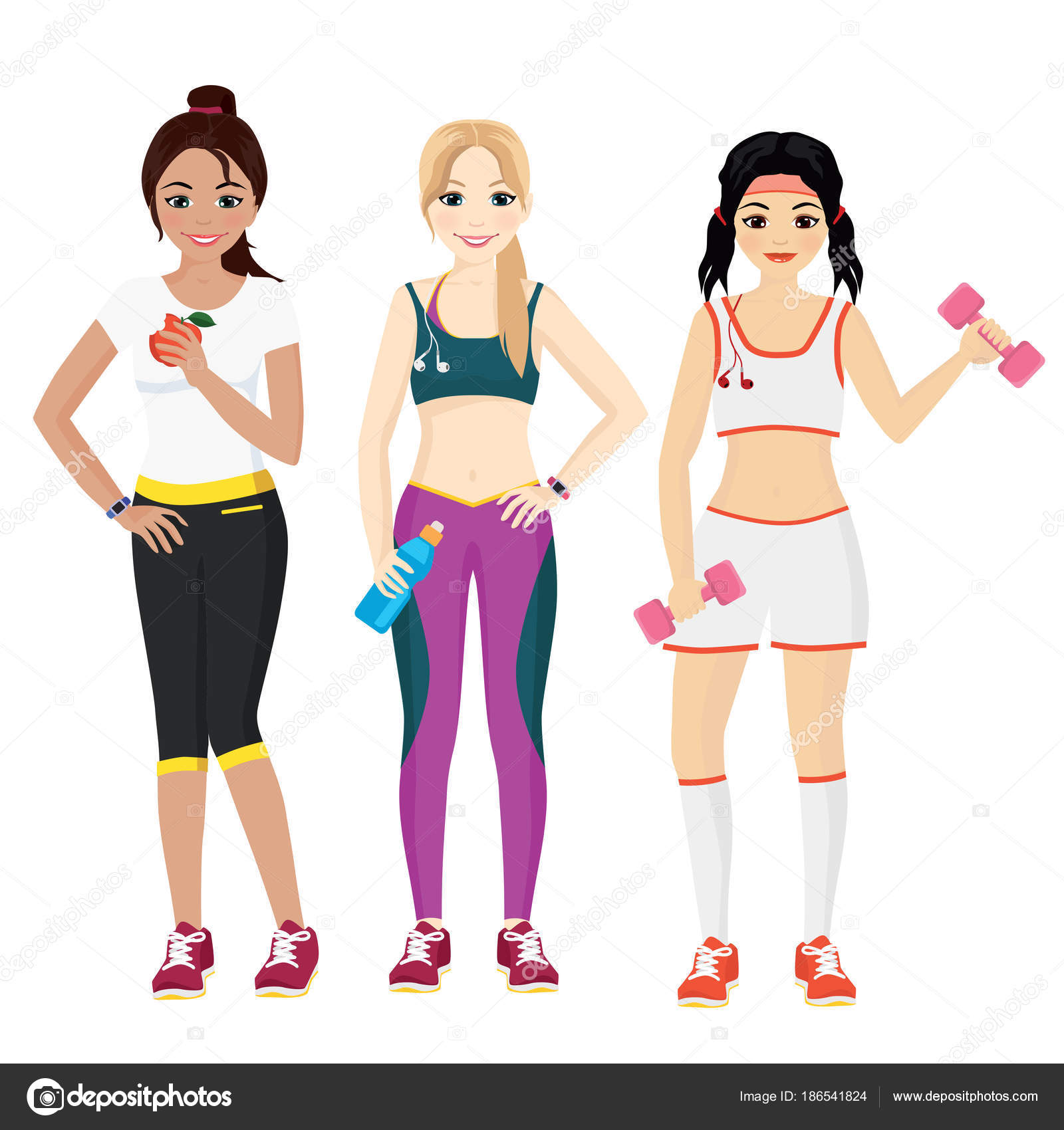 Modelo De Fitness Mujer En Conjunto De Ropa Deportiva. Ilustración  Vectorial Ilustraciones svg, vectoriales, clip art vectorizado libre de  derechos. Image 99949359