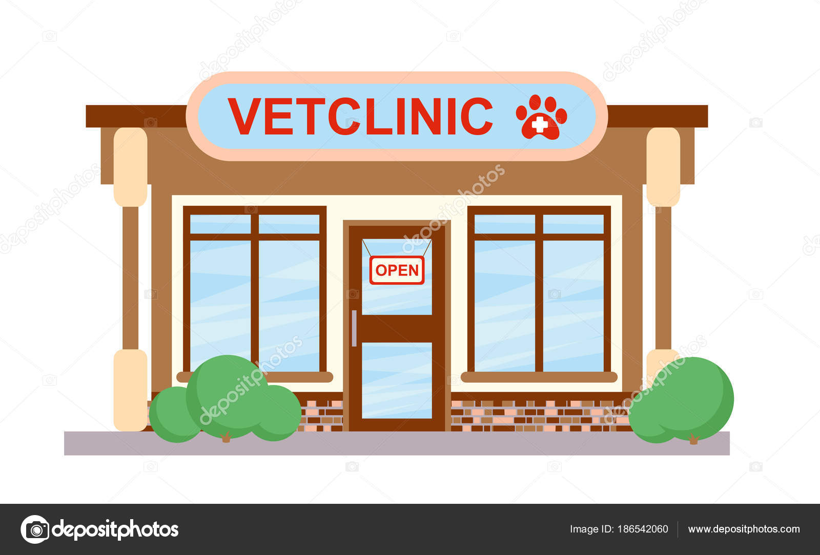 Download Vector illustration of veterinary medicine hospital, clinic or pet shop for animals in flat ...