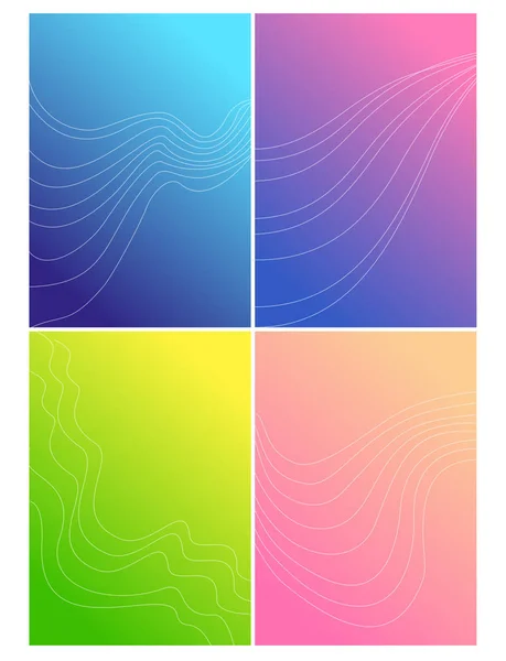 Conjunto de ilustración vectorial de diseño de fondo de color. Gradiente creativo abstracto con líneas suaves para volante, cartel, folleto, calendario de pancartas . — Vector de stock