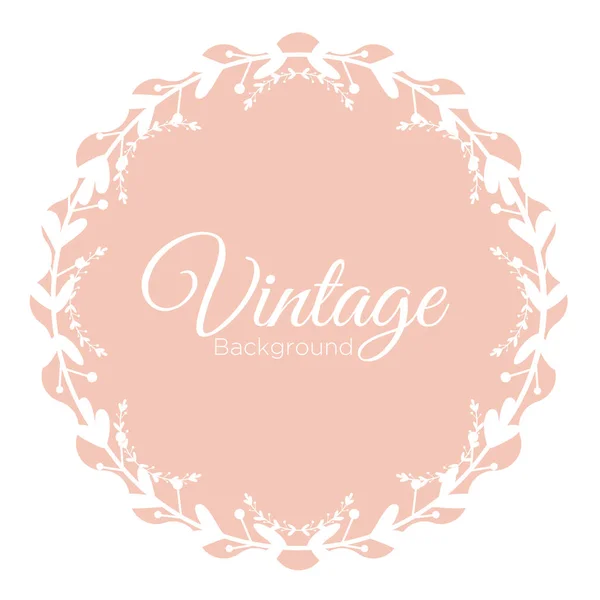 Ilustración vectorial de marco vintage redondo con lugar para texto, fondo pastel vintage . — Vector de stock