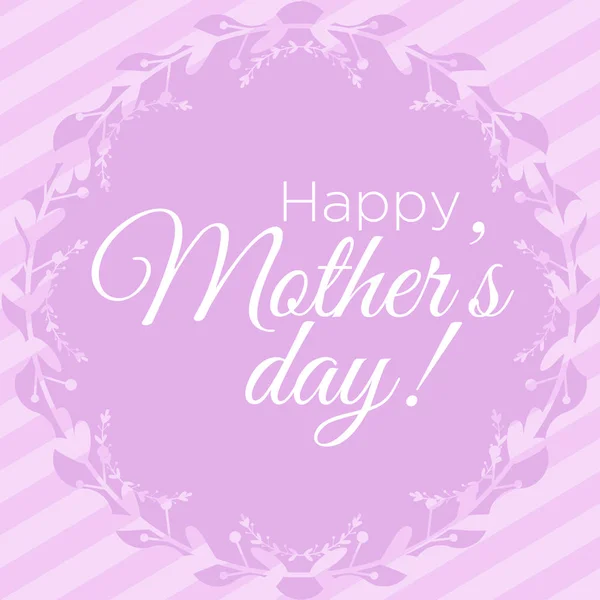 Ilustración vectorial de la tarjeta de felicitación del día de la madre con flores en diseño vintage plano . — Vector de stock