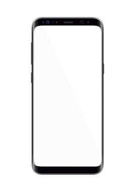 Vektör çizim gerçekçi modern smartphone beyaz arka plan üzerinde düz stil tasarım.