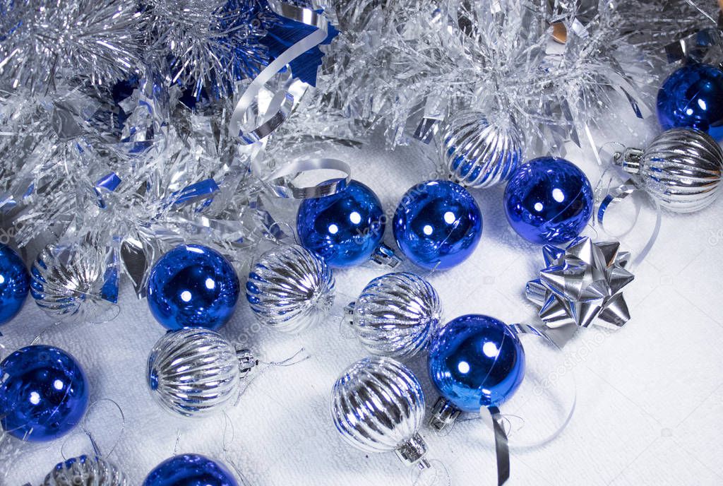 Christmas decorations on a light background