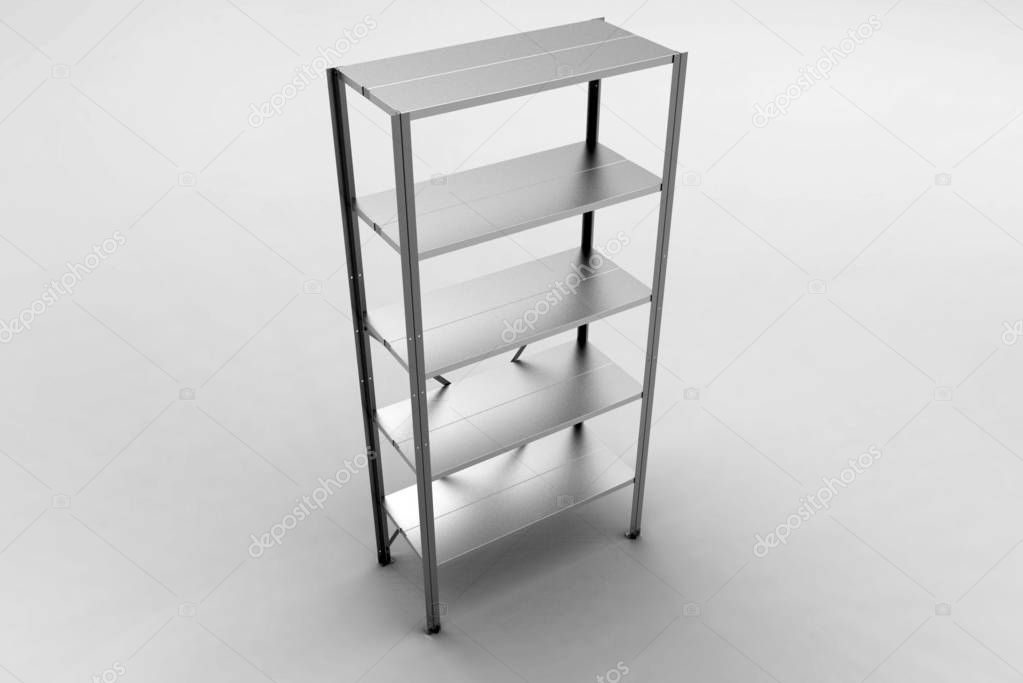 metal rack with shelves