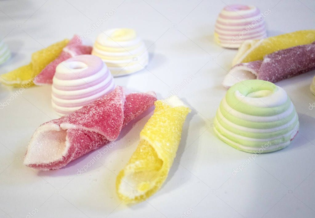sweets on a light background