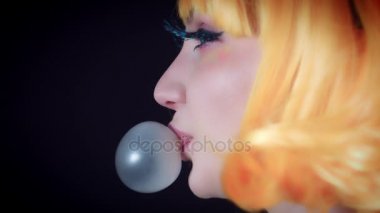 4 k Cadılar Bayramı atış olan bebek makyaj kadın Bubblegum
